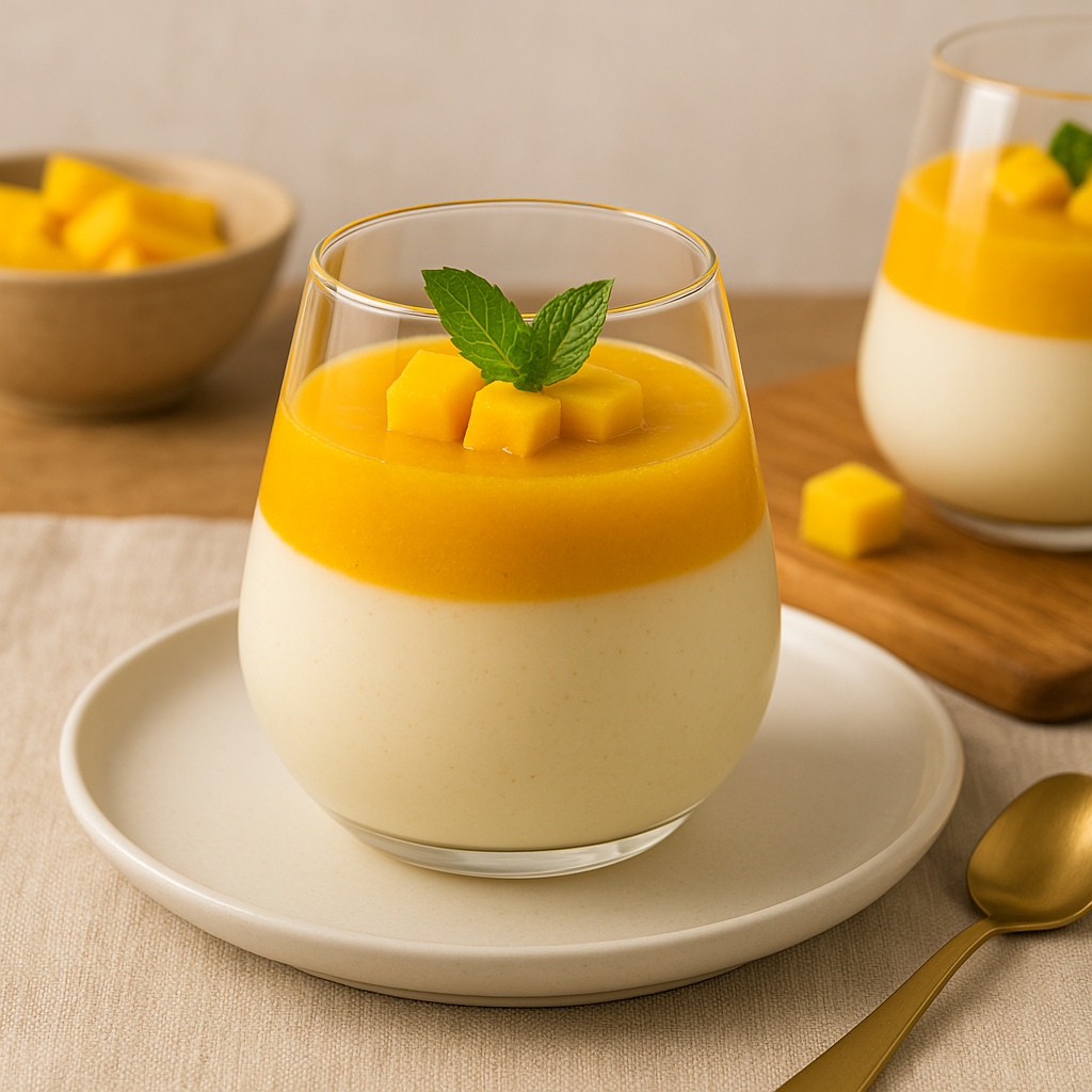 Layered mango custard