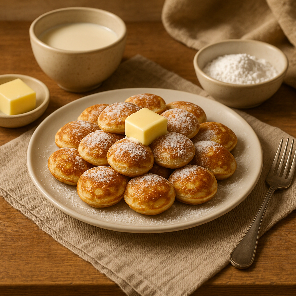 Dutch poffertjes (mini pancakes)