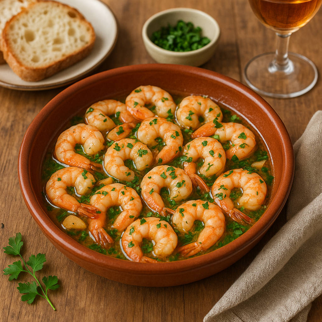 Garlicky prawns with sherry