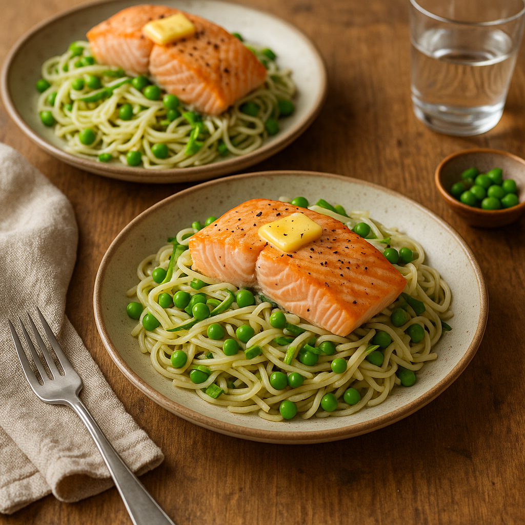 Salmon noodle wraps