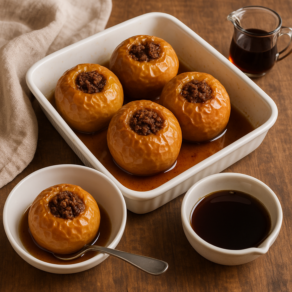 Baked apples with maple syrup