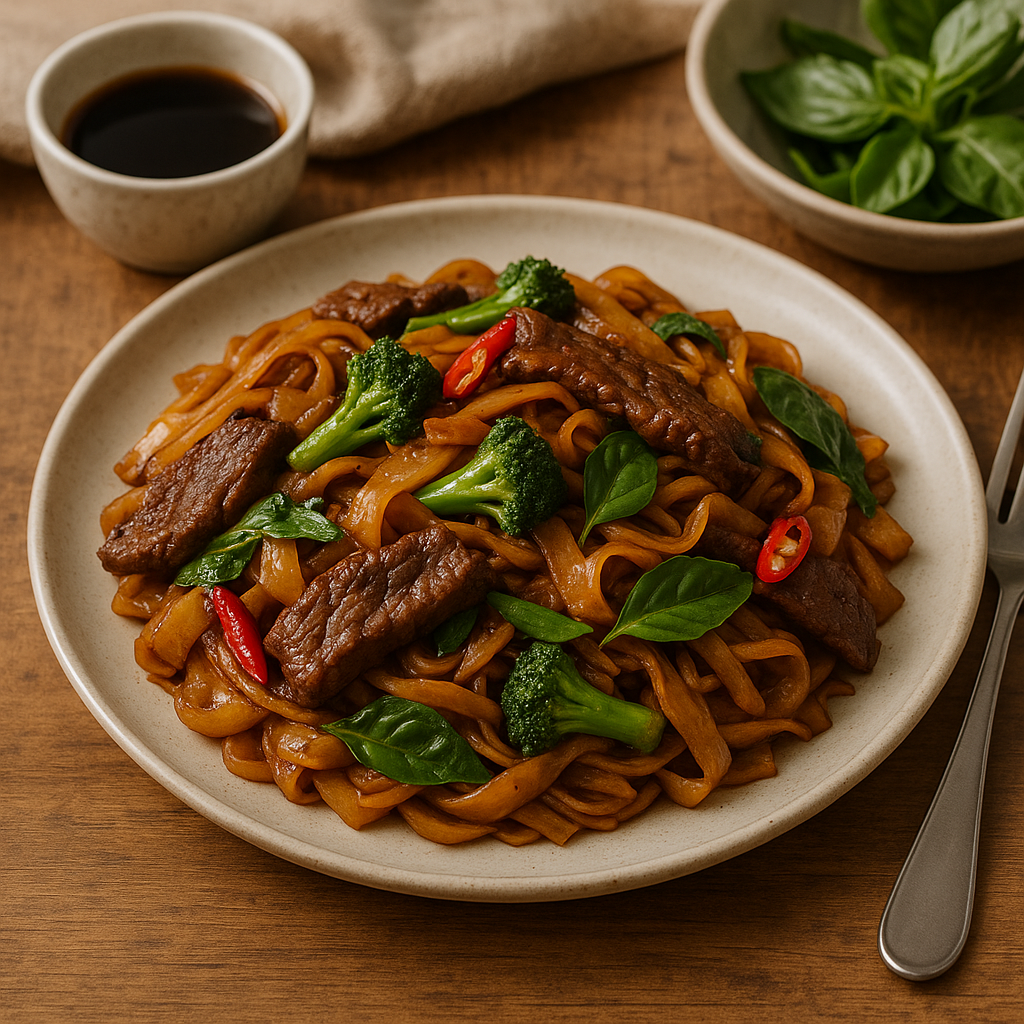Drunken noodles (pad kee mao)