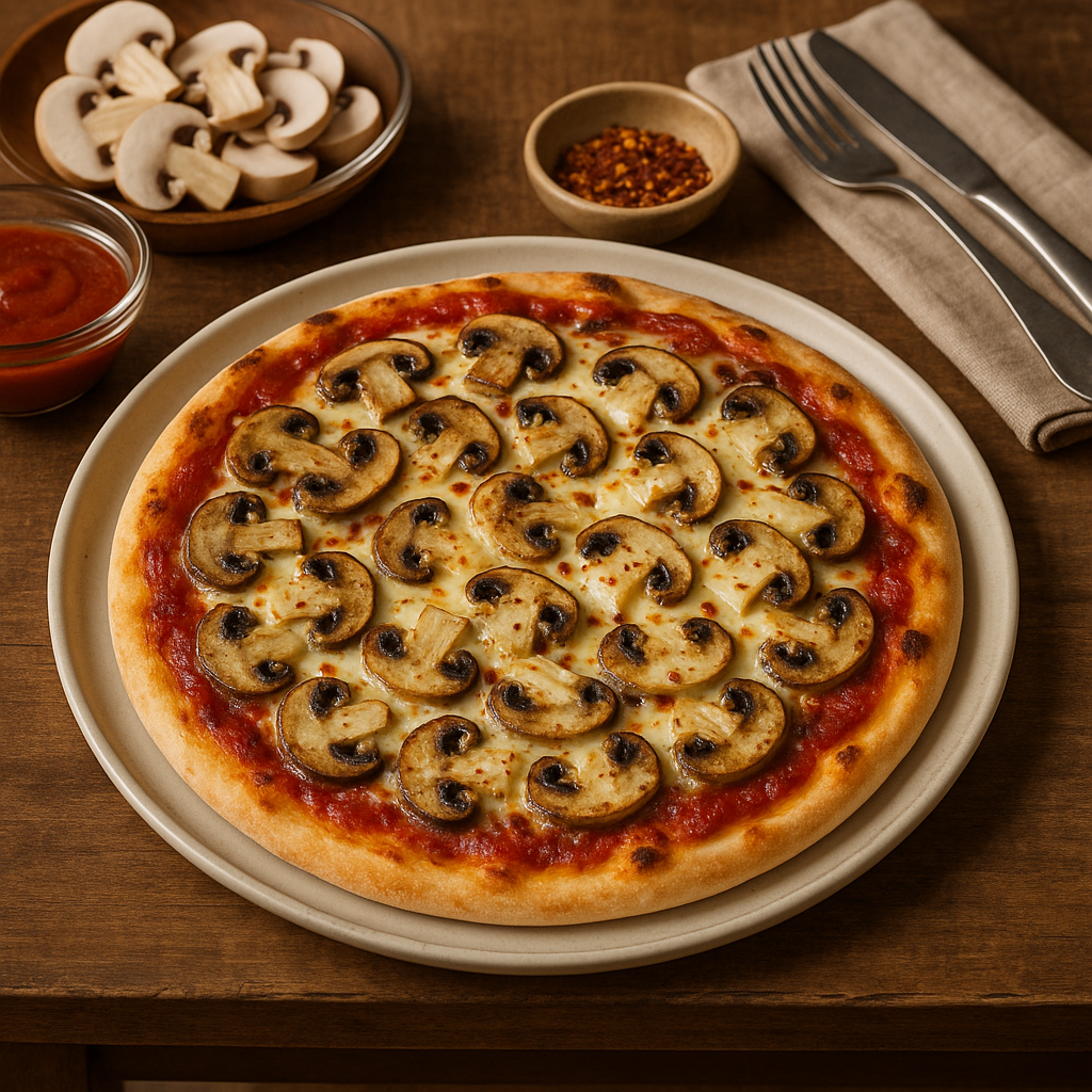 Pizza with mushrooms