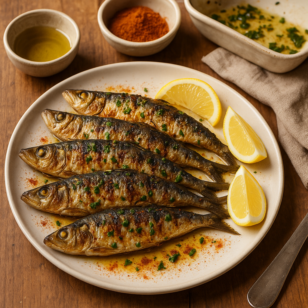 Grilled Portuguese sardines