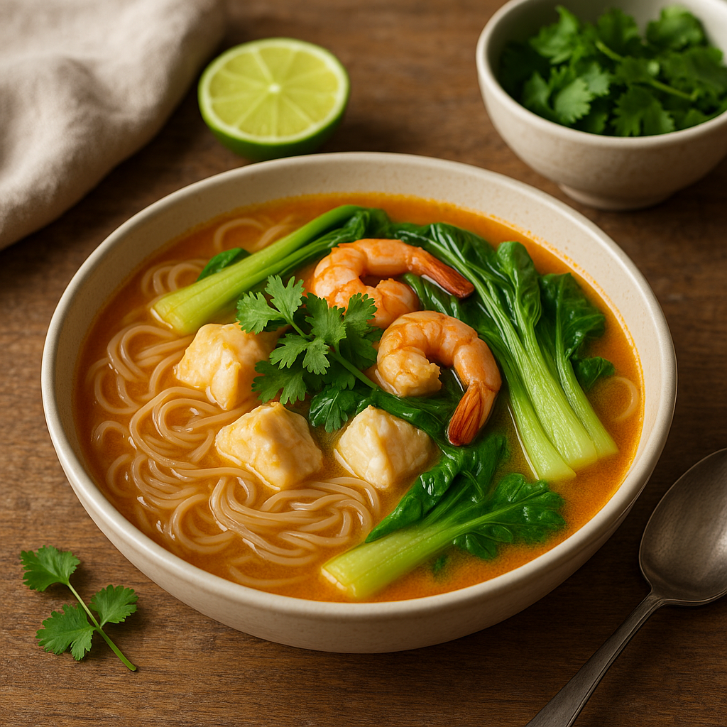 Thai-style fish broth with greens