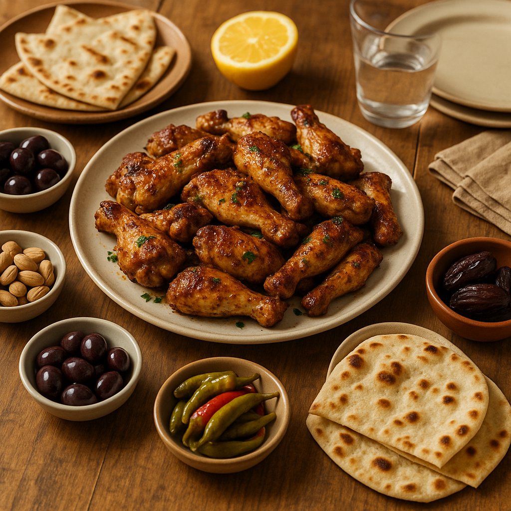 Chicken wings with cumin, lemon & garlic